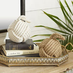 Coastal Jute Knot Sculpture Set Of 2 14H 7W Multi Colored