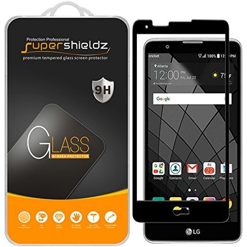2 Pack Supershieldz Designed For Lg Stylo 2 Stylo 2 V And Stylo 2 Plus Tempered Glass Screen Protector Full Screen Coverage 0 33Mm Anti Scratch Bubble Free Black