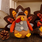 2 Pack Plush Stuffed Turkeys Shelf Sitters Figurine Gift for Thanksgiving