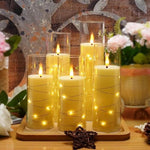 Flameless LED Candles with Timer 5 Pc Flickering Flameless for Thanksgiving Dinner