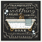 Home Decor Collection Tranquility Tub Icon Textual Bathroom Art Wall Plaque