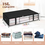 Under bed Storage Containers With Durable Handles For Clothes, Bedding and Toys