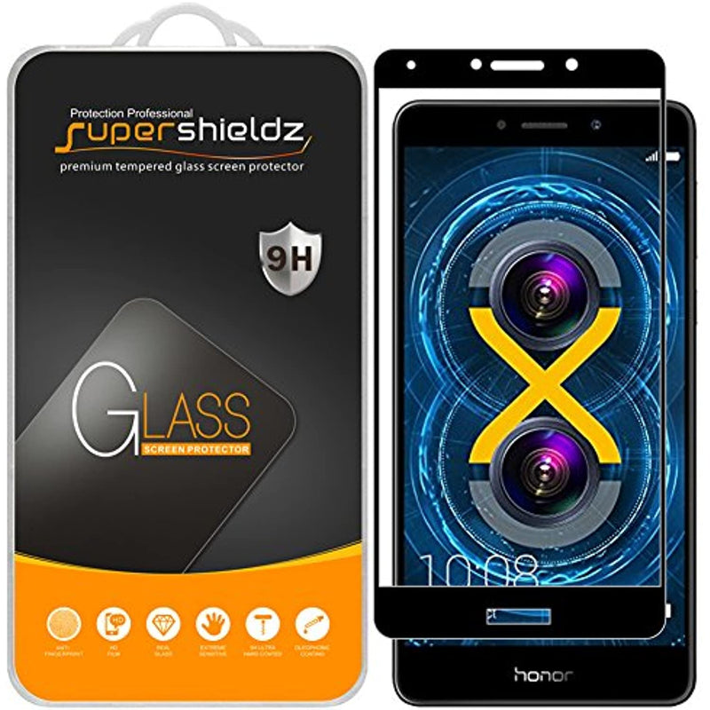 2 Pack Supershieldz Designed For Huawei Honor 6X Tempered Glass Screen Protector Full Screen Coverage Anti Scratch Bubble Free Black