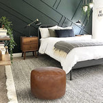 Unstuffed Faux Leather Pouf Cover
