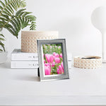Silver Glass Table Desk Standing 10x8 Photo Frame, Set of 2