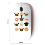 Koolmouse Optical 2 4G Wireless Mouse Pug Puppy Cookie Cute White Pattern