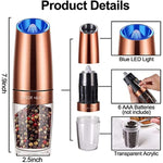 Battery Powered Gravity Electric Pepper Grinder With Led Light
