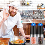 Battery Powered Gravity Electric Pepper Grinder With Led Light