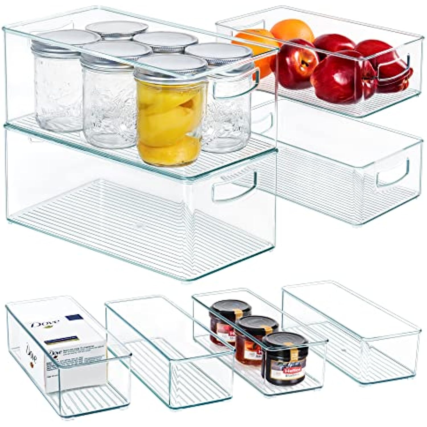 8 PACK Stackable Pantry Organizer Bins, 3 sizes – BlessMyBucket