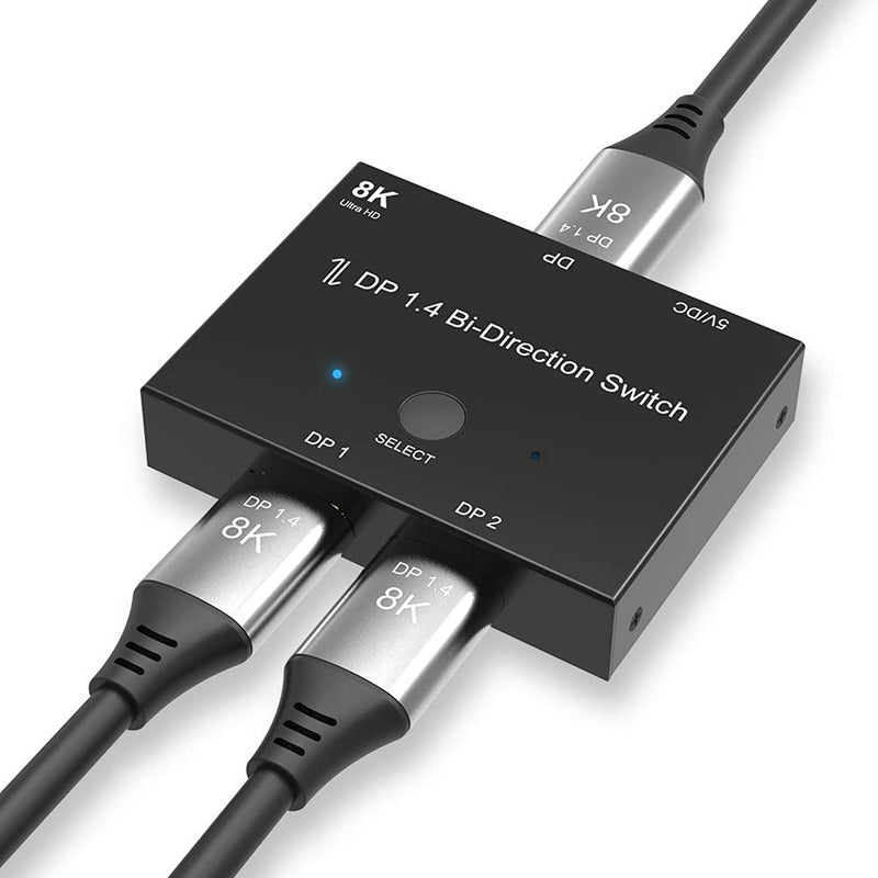 Cabledeconn Displayport 8K Dp 1 4 Switch Bi Direction 8K 30Hz 4K 120Hz Splitter Converter For Multiple Source And Displays