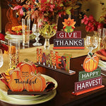 4 Pack Thanksgiving Themed Table Centerpiece Signs