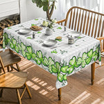 Tablecloth 70X70 Inch Round Buffalo Plaid Shamrock Eucalyptus Table Cover