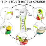 5 In 1 Multi Function Can Opener Ergonomic Multifunctional Kitchen Tools Set For Weak Hand