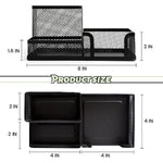 4 Pieces 3 Compartments Mesh Pen Holder Desk Organizers Caddy and Accessories for Desk