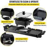 Electric Grill And Hot Pot 2400W Bbq