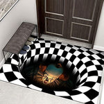 3D Checkered Illusion Clown Doormat