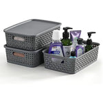 8 Pack Plastic Storage Baskets With Lids For Kitchen