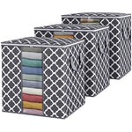 3 Pack Storage Containers Foldable Organizer with Reinforced Handle for Comforters & Bedding