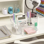 Rectangular Vanity Storage Bin With Pass Through Handles