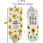 2Pcs Sunflower Plastic Bag Holder for Kitchen