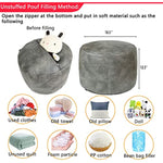 Unstuffed Faux Leather Pouf Cover