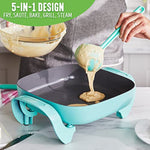 Healthy Ceramic Nonstick 12 5Qt Square Electric Skillet With Glass Lid
