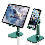 Portable Foldable Tablet Cell Phone Stand Angle Height Adjustable Desk Phone Tablet Holder Suitable For Use In Learning Online Compatible With 4 13 Emerald Green