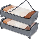 Upgraded Capacity Under Bed Storage Containers with Clear Lid