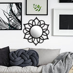 Wall Decor Black Round Ornate Accent Mirror