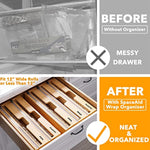 Bamboo Wrap Organizer with Cutter and Labels for Kitchen Storage Organization Holder for