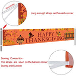 Thanksgiving Turkey Maple Leaves Pumpkin Banner, 8.2 x 1.5 FT