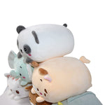 8 Inch 3Pcs Cute Bear Pig Elephant Plush Stuffed Animal Cylindrical Body Ow Super Soft Cartoon Hugging Toy Gifts For Bedding Kids Sleeping Ow