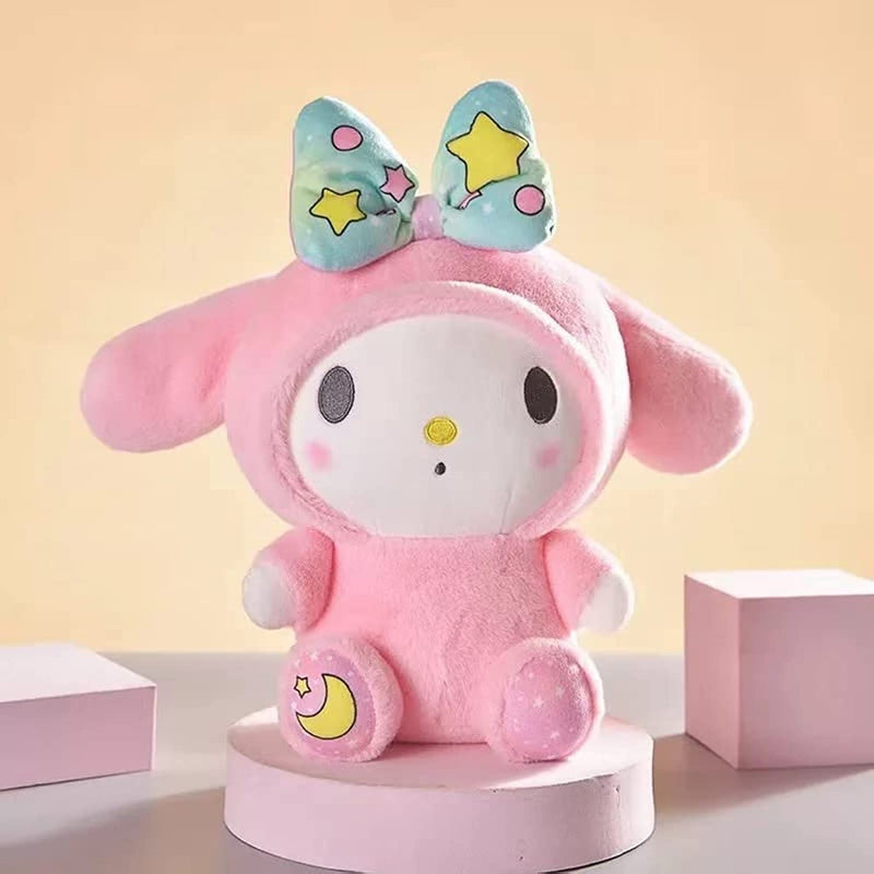Adorable Pink Bunny With Bow Plushie Stuffed Toy
