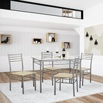 Dining Room Wooden Kitchen Table And Pu Cushion Chair Sets