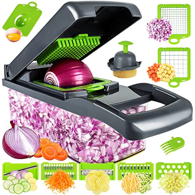 Multifunctional 13 In 1 Food Chopper With 8 Blades Carrot And Garlic Chopper With Container