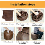Unstuffed Faux Leather Pouf Cover