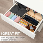 Foldable Closet Organizers and Storage Dresser Drawer Dividers for Clothes, Socks, Scarves & Ties
