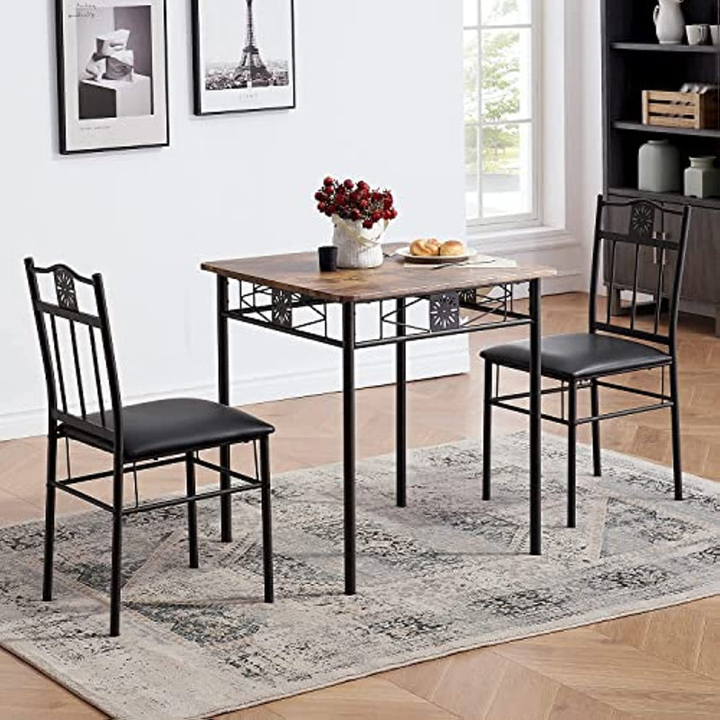 Dining Room Wooden Kitchen Table And Pu Cushion Chair Sets