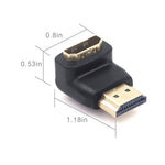 Vce 2 Pack Hdmi 90 Degree Male To Female Right Angle Adapter 3D 4K Supported