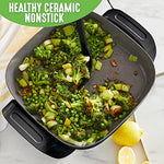 12 5Qt Square Electric Skillet With Glass Lid
