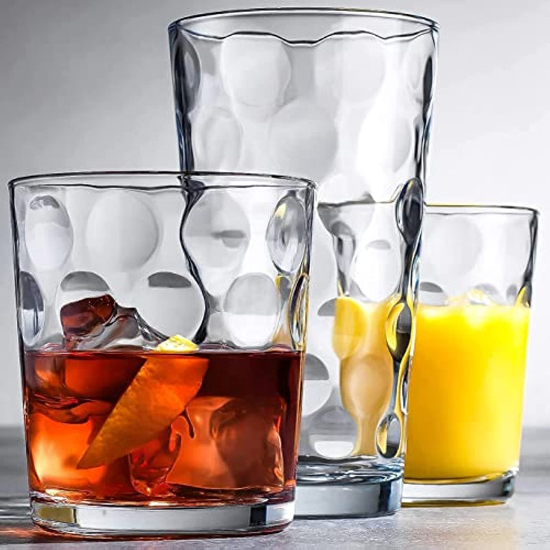 Drinking Glasses Set Of 18 Clear Glass Cups 6 Highball Glasses 17Oz
