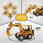 Rc Construction Excavator With Led Light Pretend Construction Playset