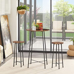 Round Bistro Sets With 2 Barstools