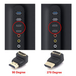 Vce 2 Pack Hdmi 90 Degree Male To Female Right Angle Adapter 3D 4K Supported