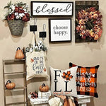Set of 4 Thanksgiving Buffalo Check Farmhouse Decorations