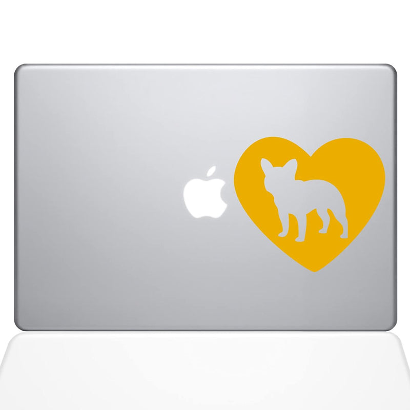 The Decal Guru Heart French Bulldog Macbook Decal Vinyl Sticker 11 Macbook Air Yellow 1325 Mac 11A Sy