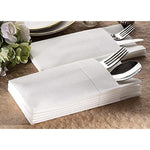 Disposable Dinner Napkins Cloth Like With Built In Flatware Pocket Wedding Party Linen Feel White Napkin Prefolded For Silverware