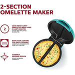 Non Stick Omelet Frittata Maker Teal Stainless Steel Makes 2 Individual Portions Quick Easy
