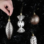 Christmas Ball Ornaments Set With Different Contrast Colors