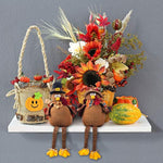 2 Pack Stuffed Turkey Couple Doll Thanksgiving Tabletop Decoration